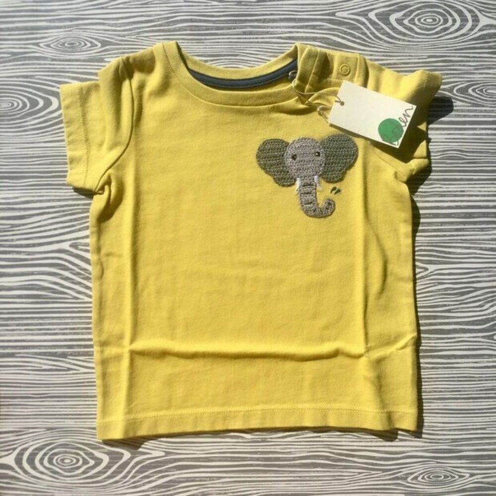 Baby Boden Crochet Elephant Tee 6-12 M